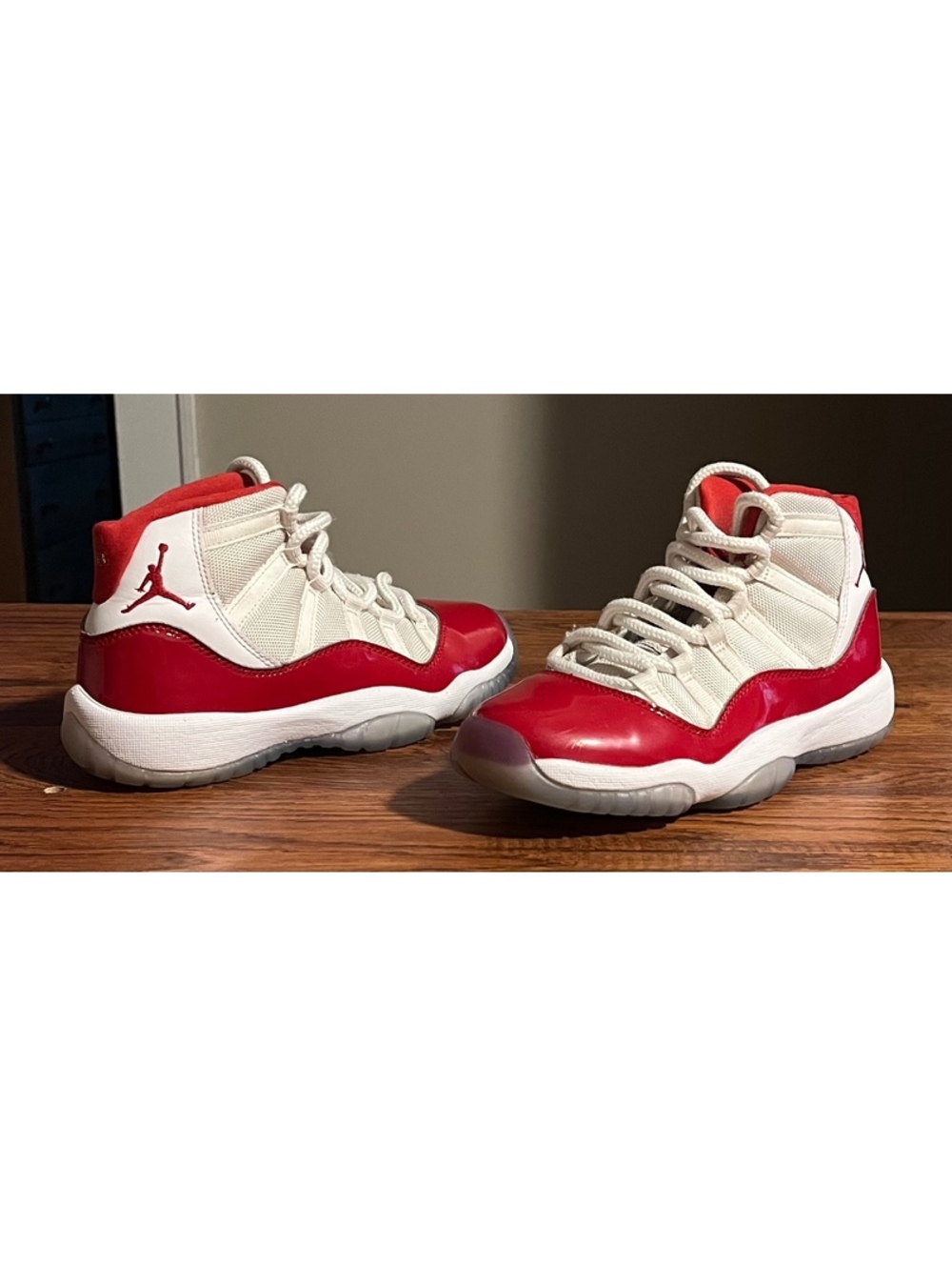 Air Jordan 11 Retro Cherry Red White Basketball Shoes Youth